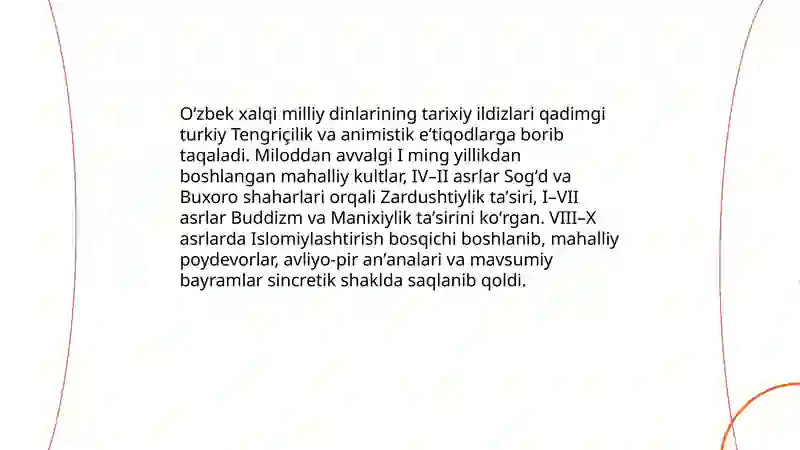 Milliy dinlar 4