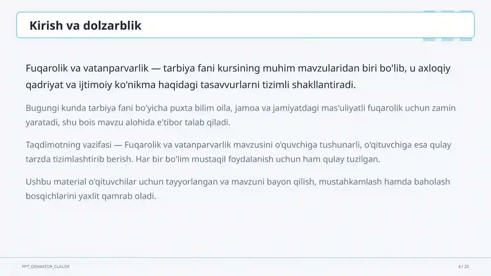 Fuqarolik va vatanparvarlik (8-sinf) 4