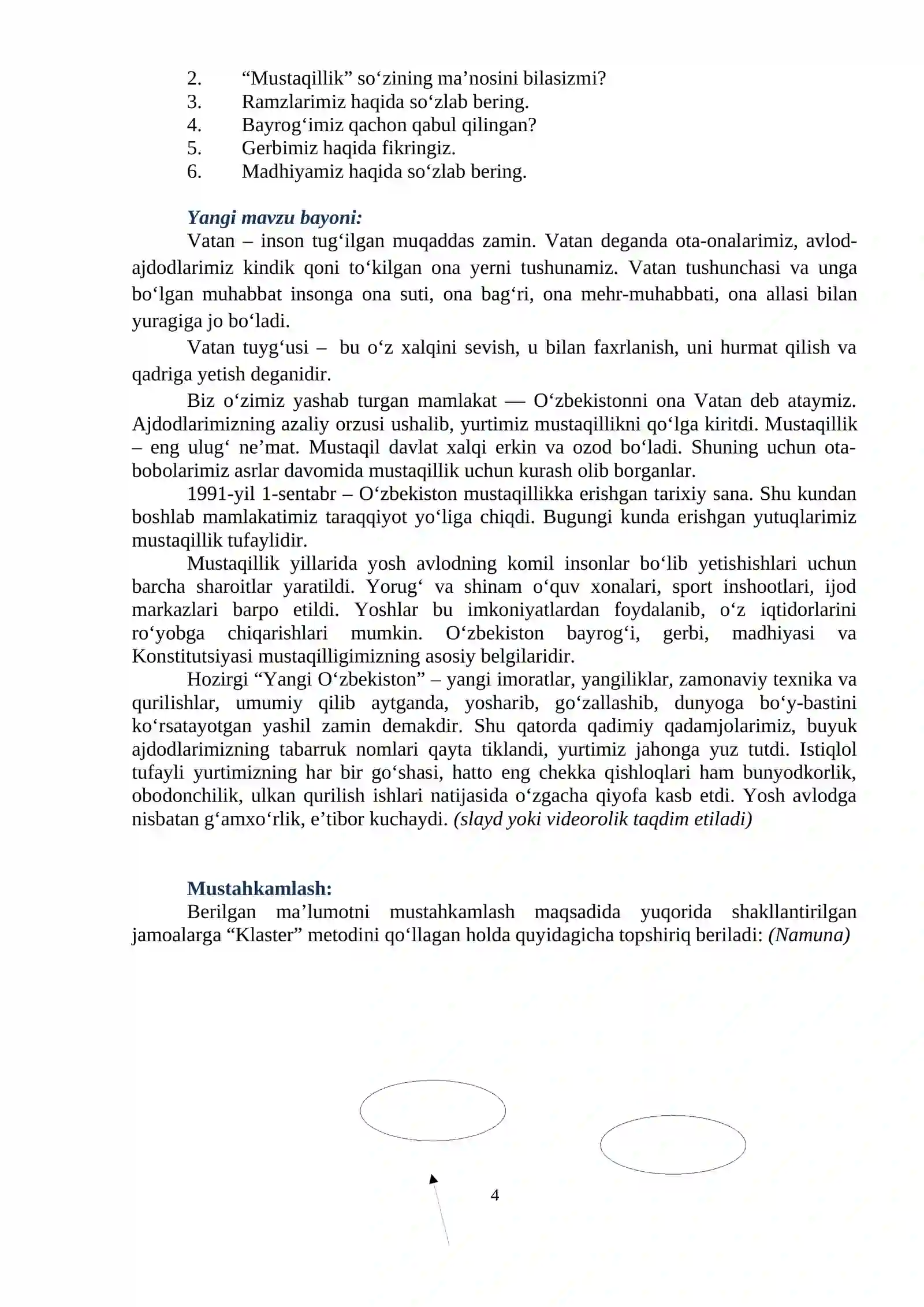 Mustaqillik Darsi Dars Ishlanmalari 4