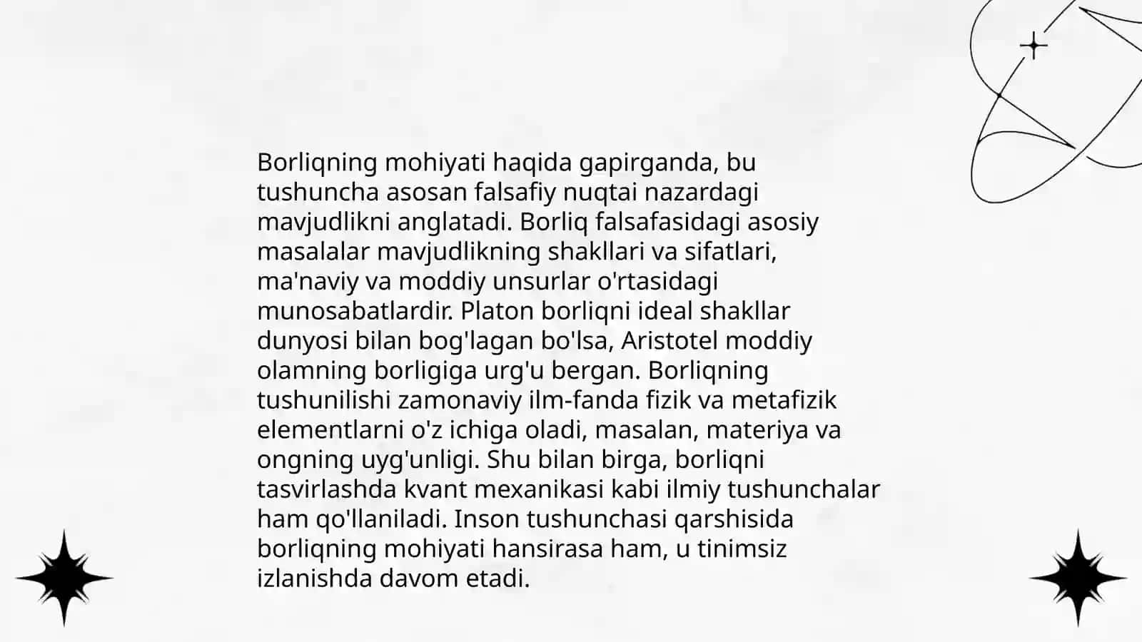 Borliq tushunchasi 4