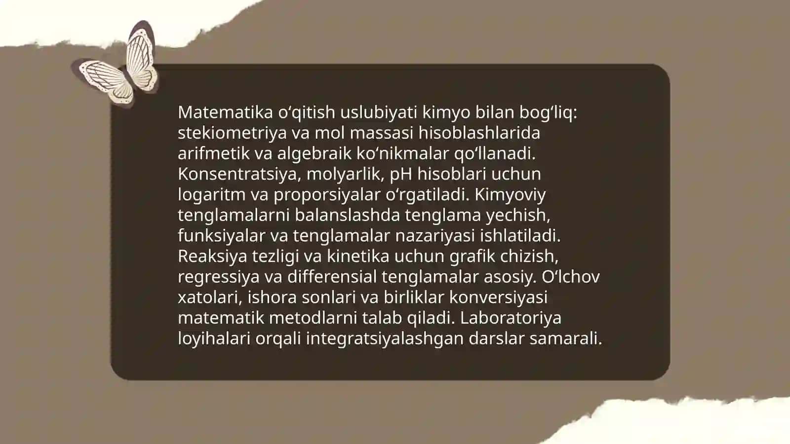 Matematika oʻqitish uslubiyatining fizika bilan aloqasi va integratsiyasi 4