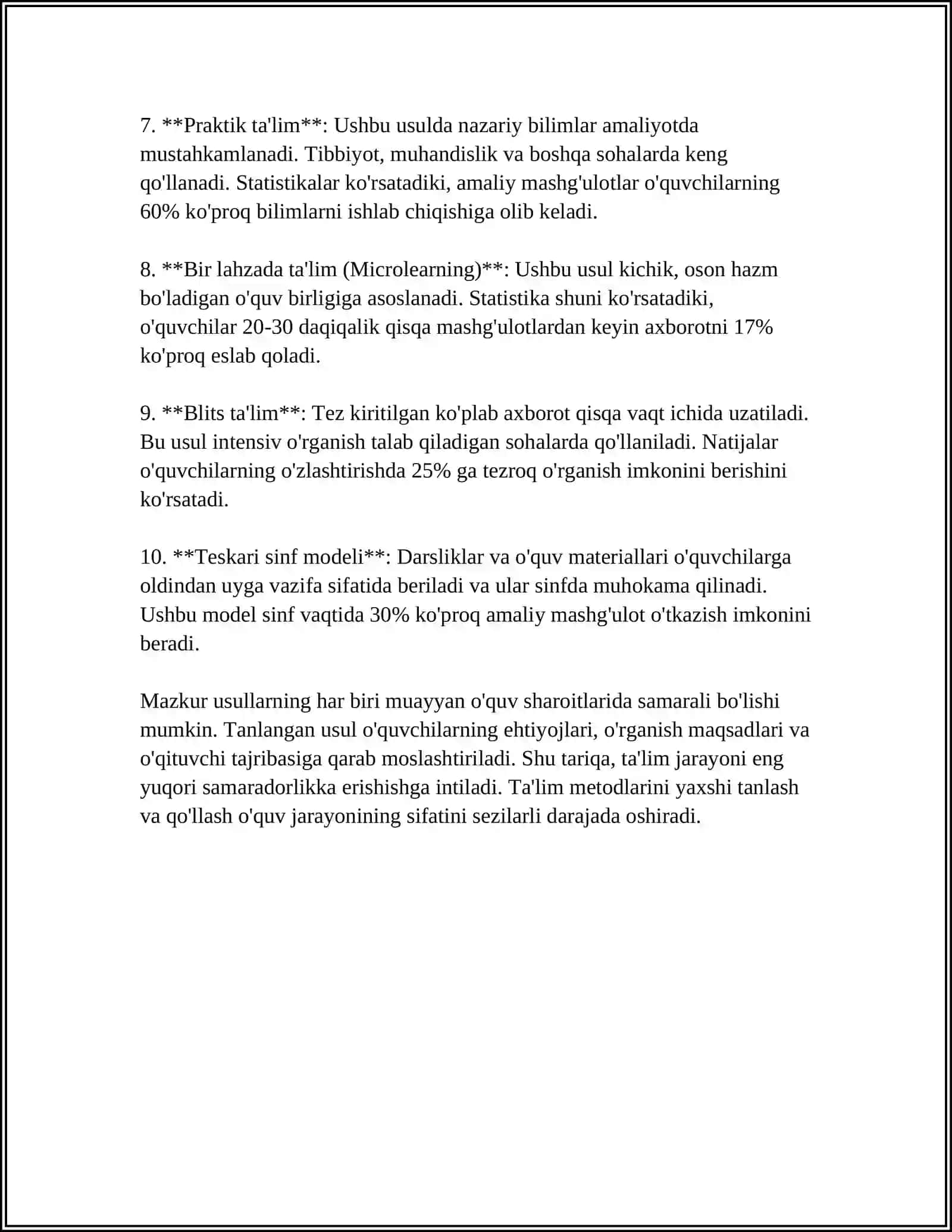 MASHGʻULOTLARNI TASHKIL ETISH TEXNOLOGIYASI 4