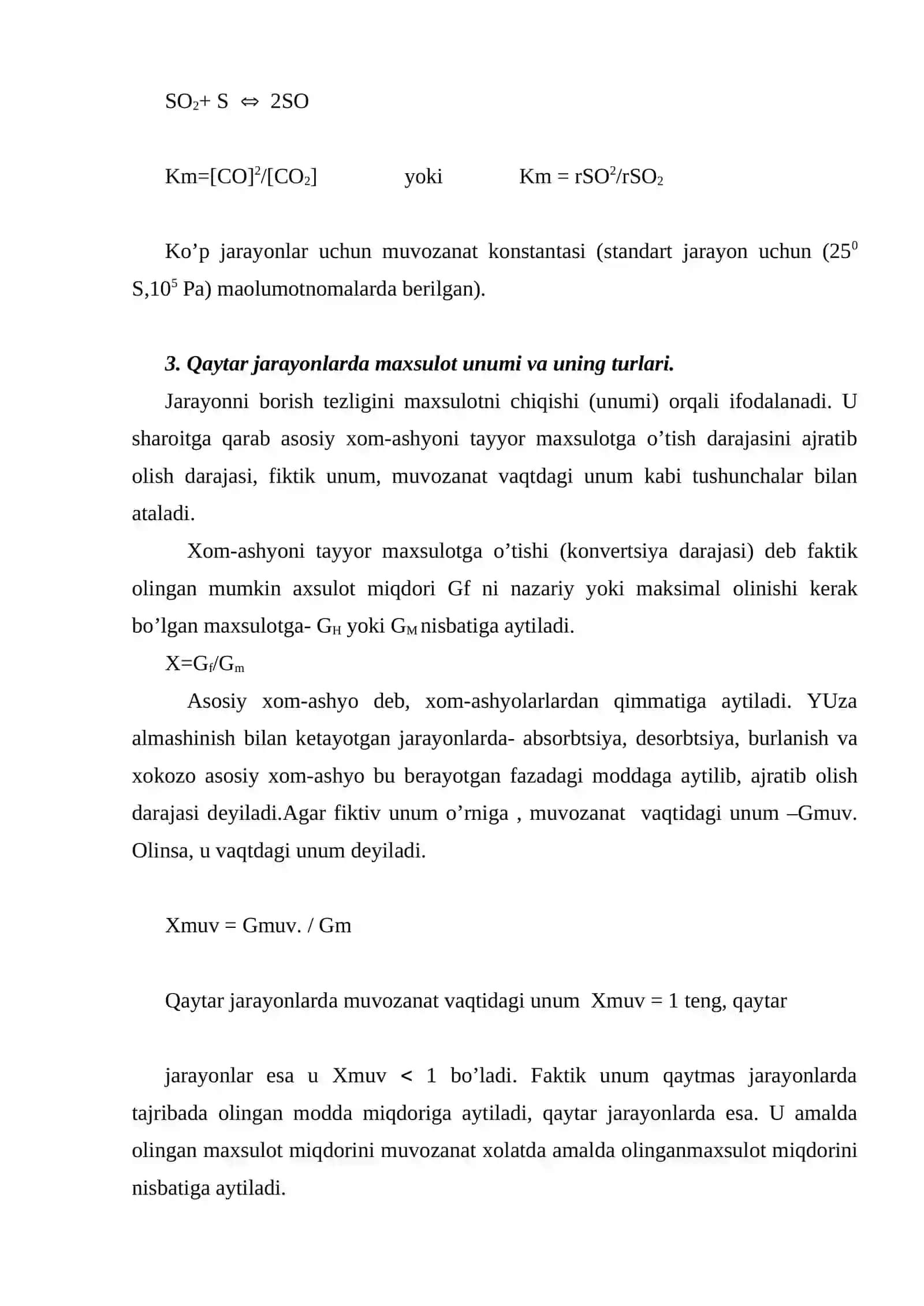 Kimyoviy tехnоlоgik jarayonlarda muvоzanat 4