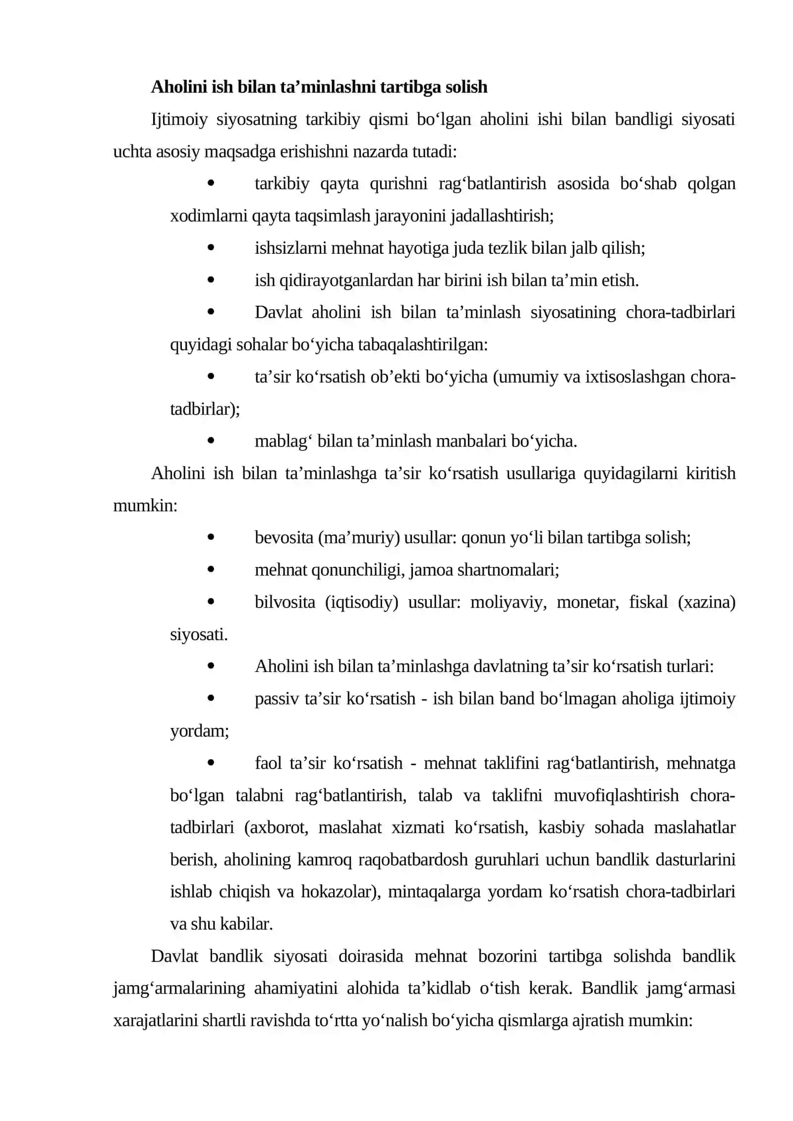 Aholini ish bilan bandligining shakllanishi va mohiyati 4