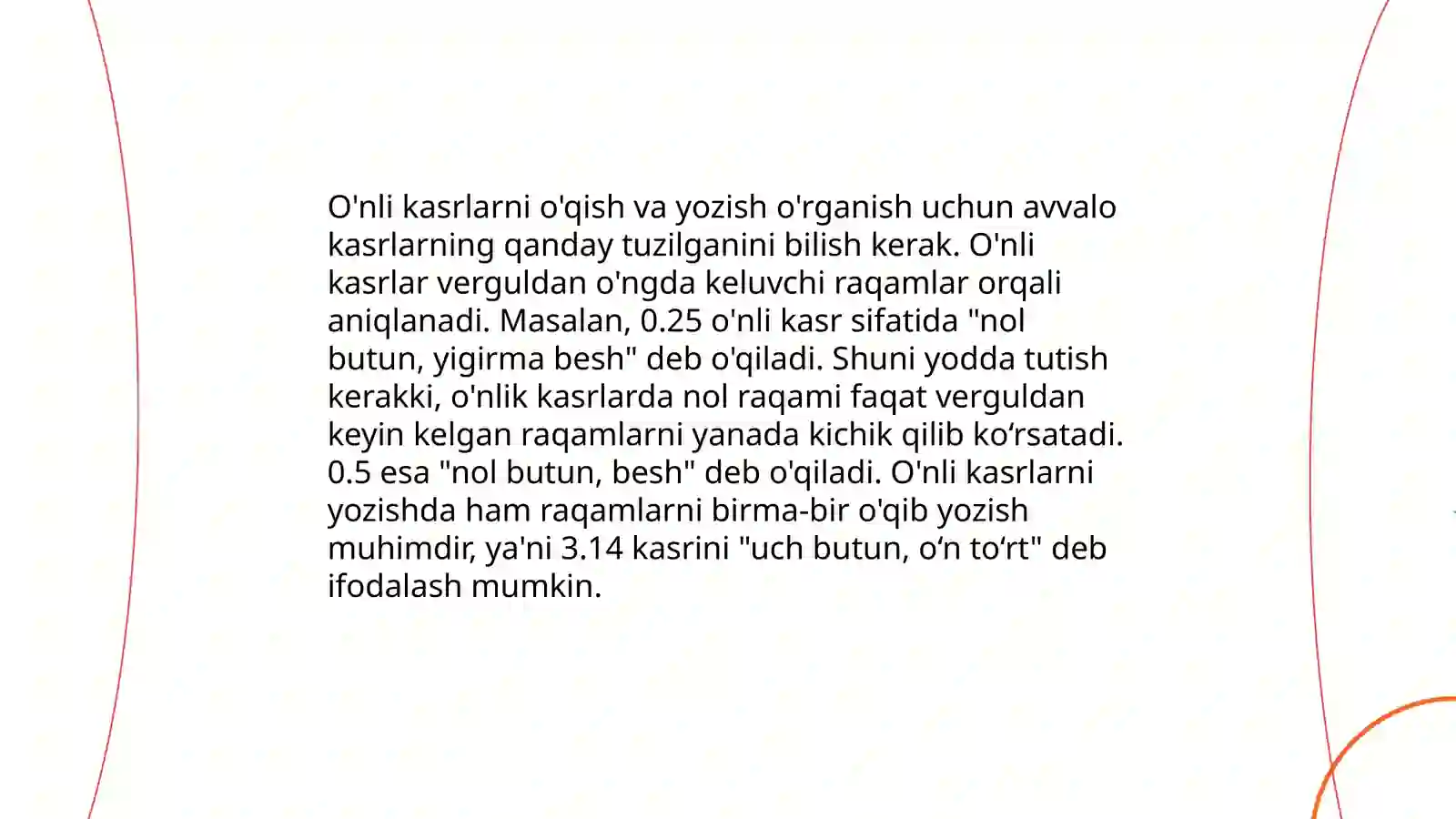 Oʻnli kasrlar va ular ustida arifmetik amallarni bajarish algoritmi 4