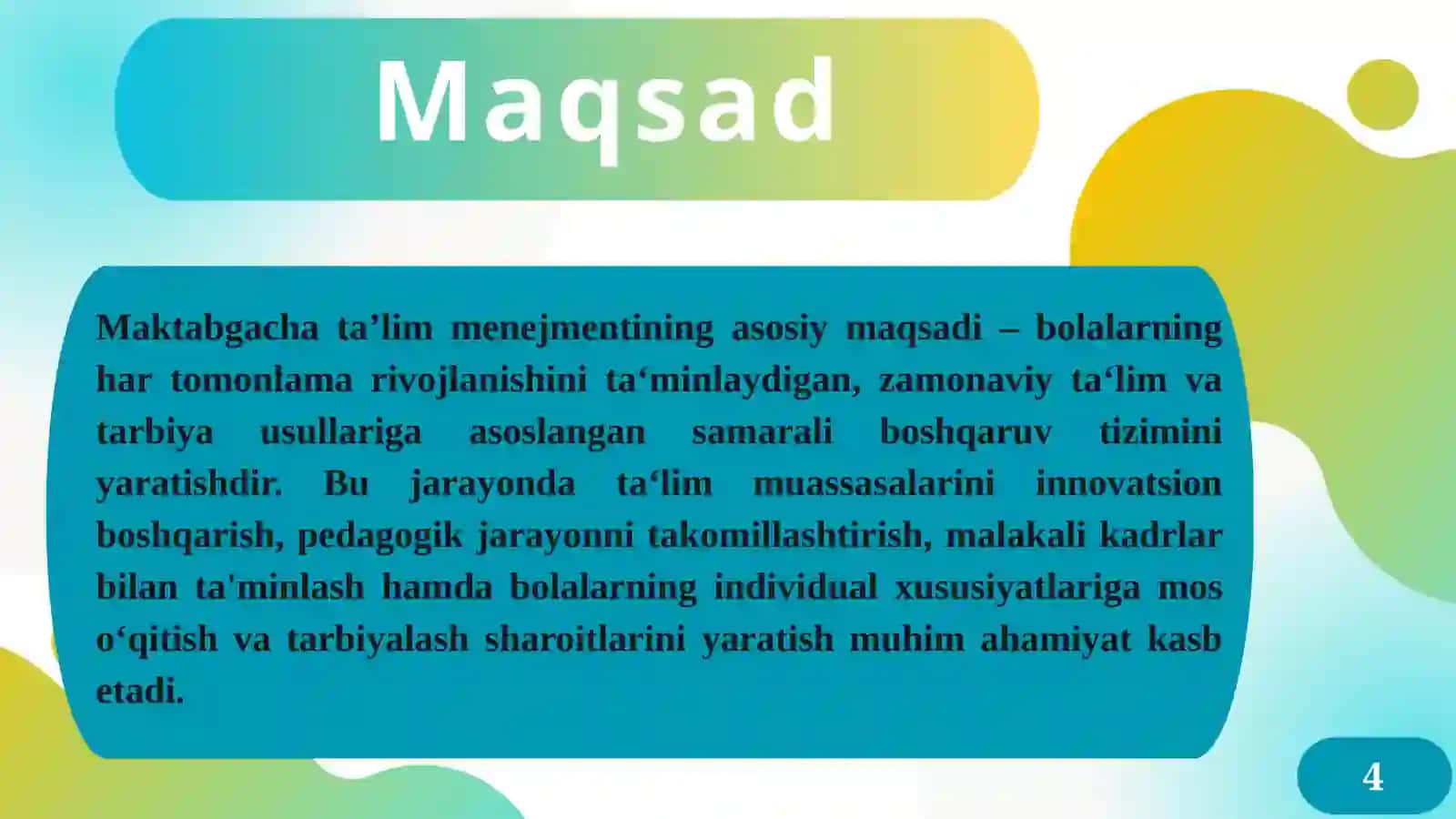 Maktabgachata'lim menejmentining maqsadlari va vazifalari 4