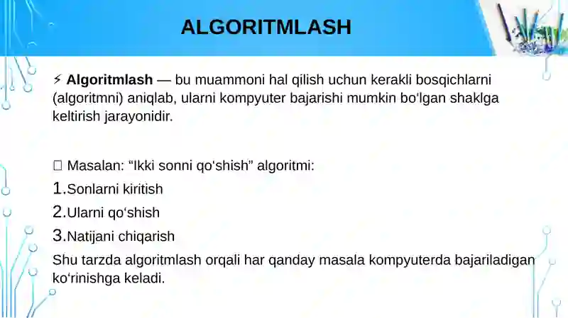 Algoritmlash va dasturlash asoslari 4