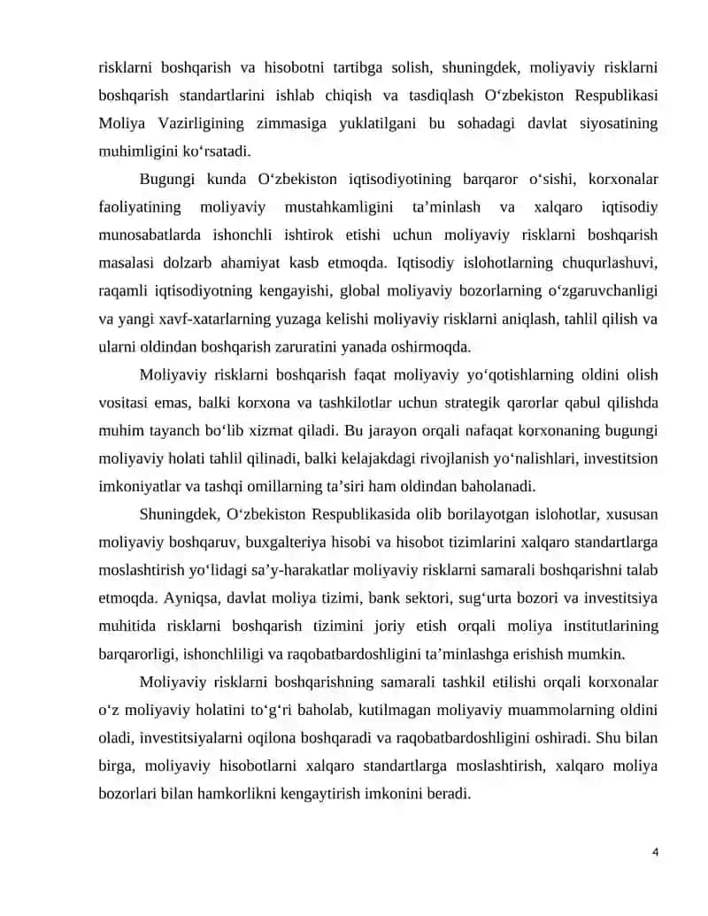MOLIYAVIY RISKLARNI BOSHQARISH 4