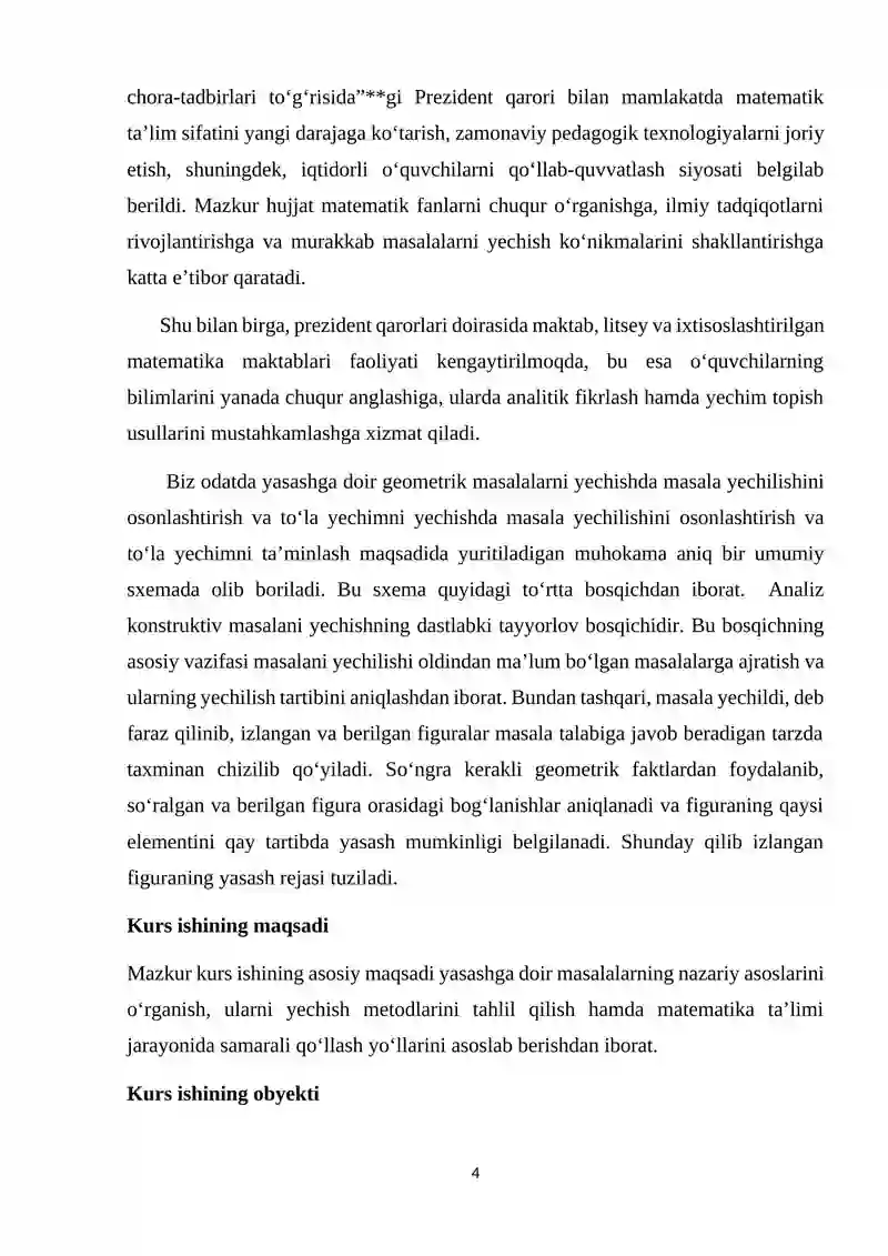 Yasashga Doir Masalalar 4