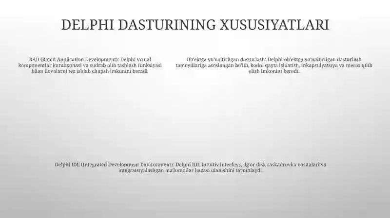 Delphi Dasturlash Muhiti 4