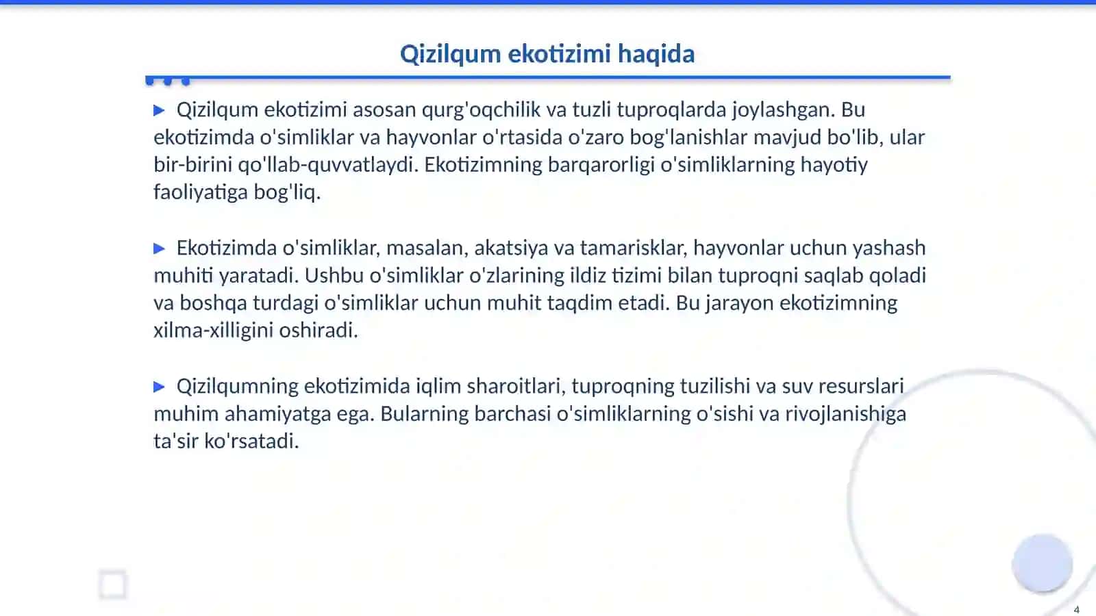 Qizilqumning o‘simliklar dunyosi 4