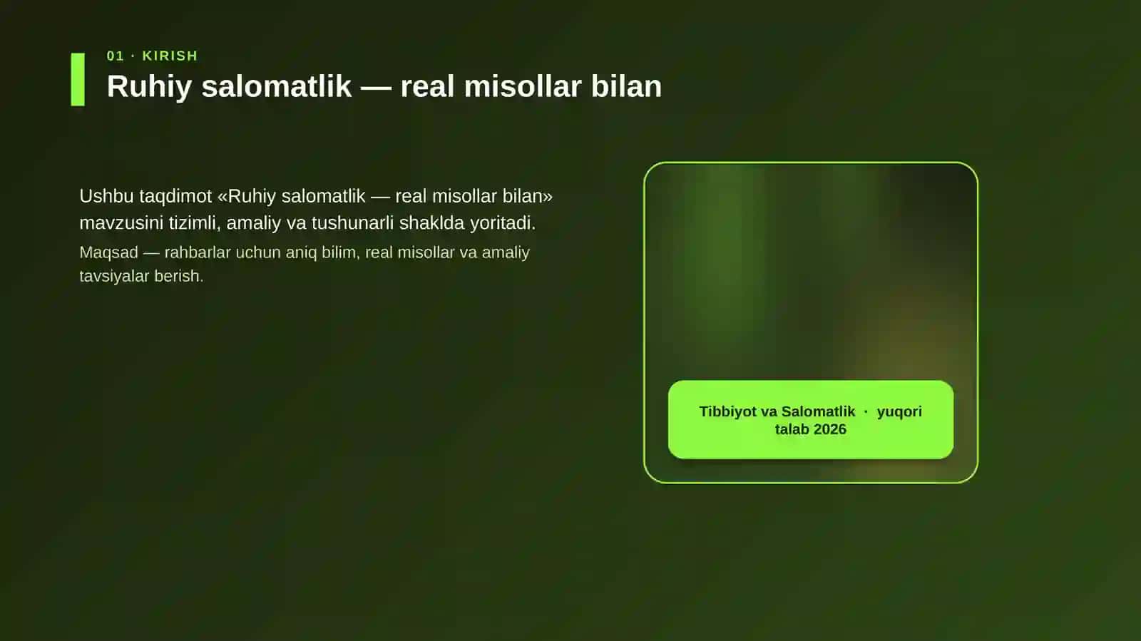 Ruhiy salomatlik — real misollar bilan 4