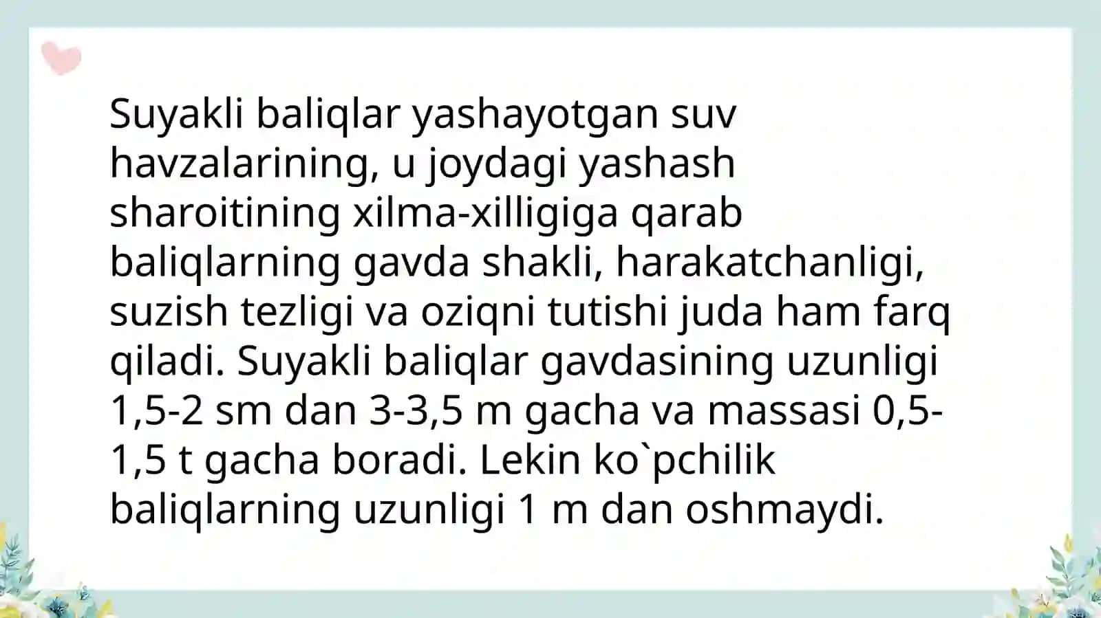 Suyakli baliqlar sistematikasi 4