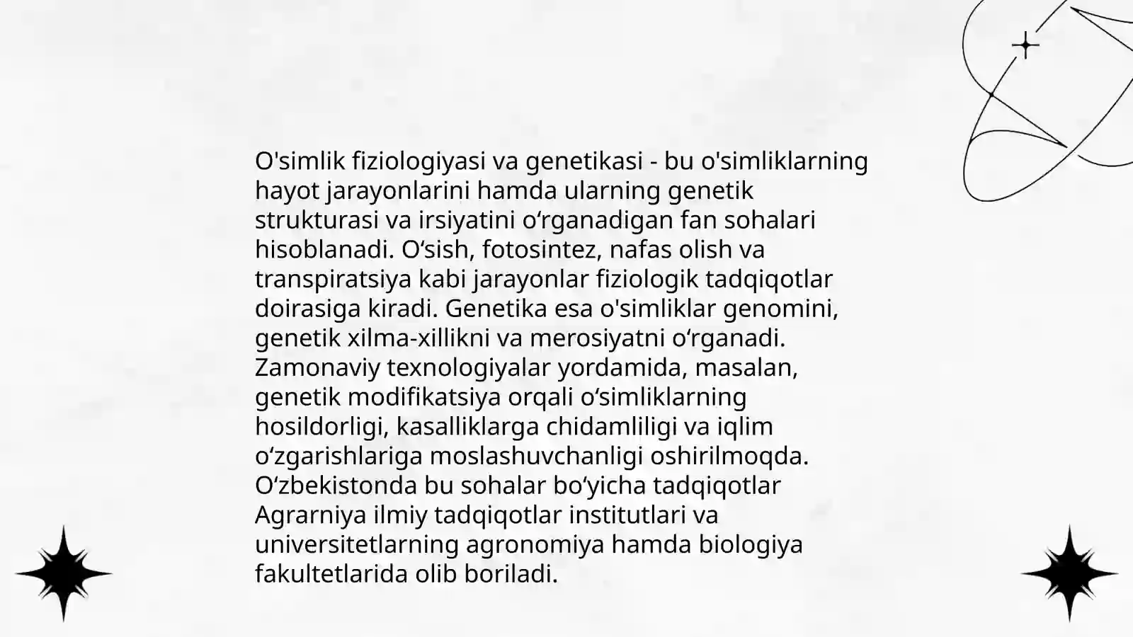 O’simliklar fiziologiyasiga hissa qo’shgan o’zbek olimlarini olib borgan ilmiy tadqiqot ishlari 4