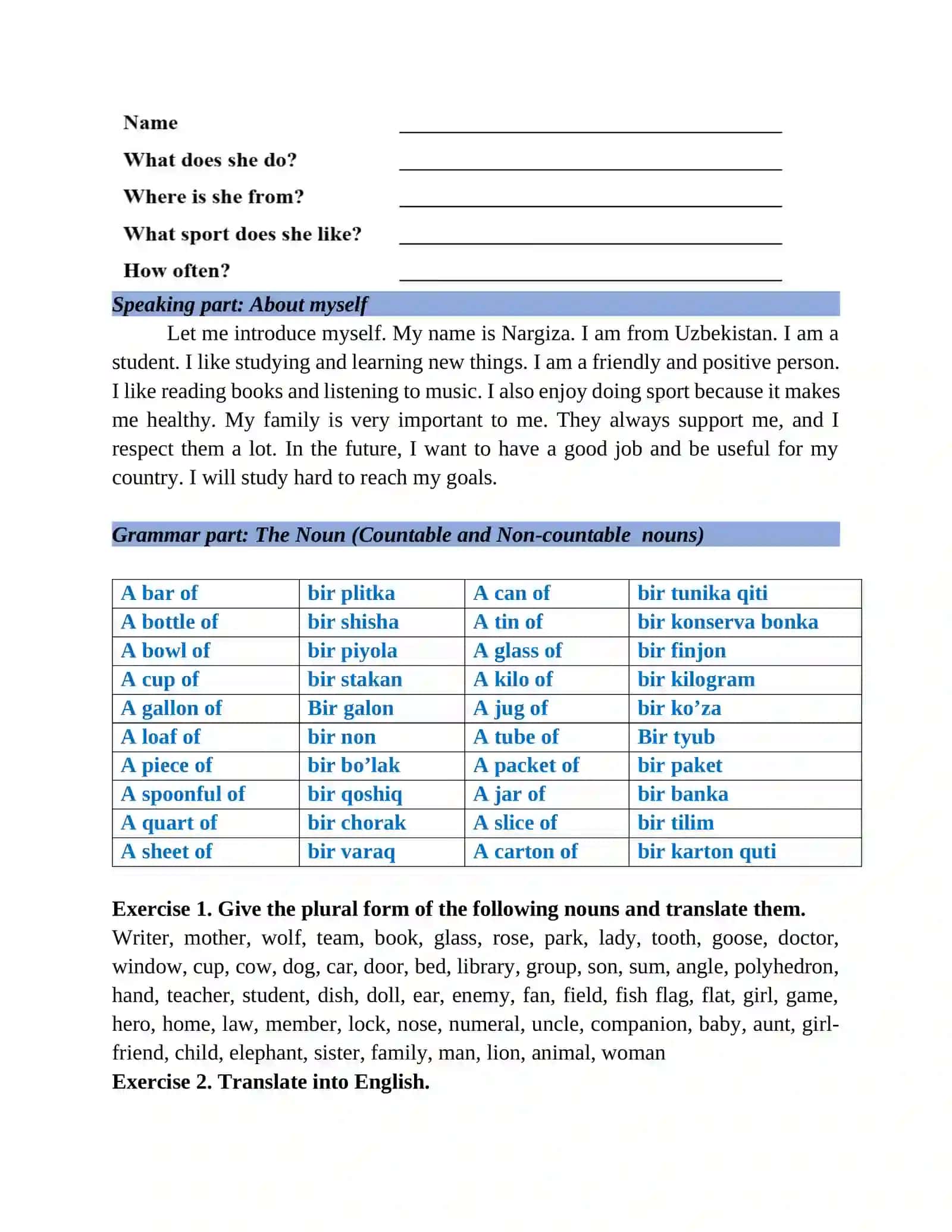Exercise 1 & 2: Phonetics in English 4