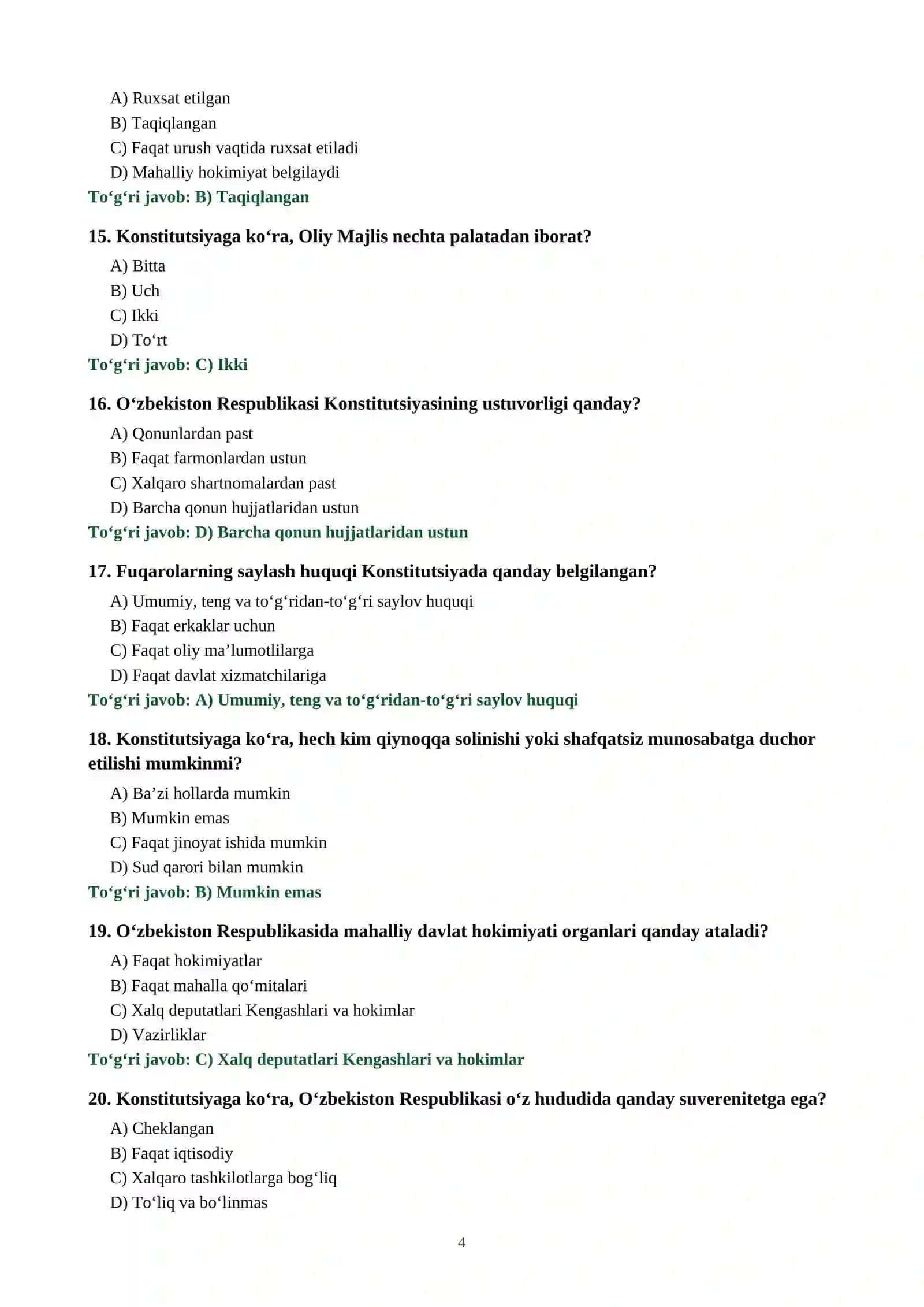 Argos Test Savollari Va Javoblari 4