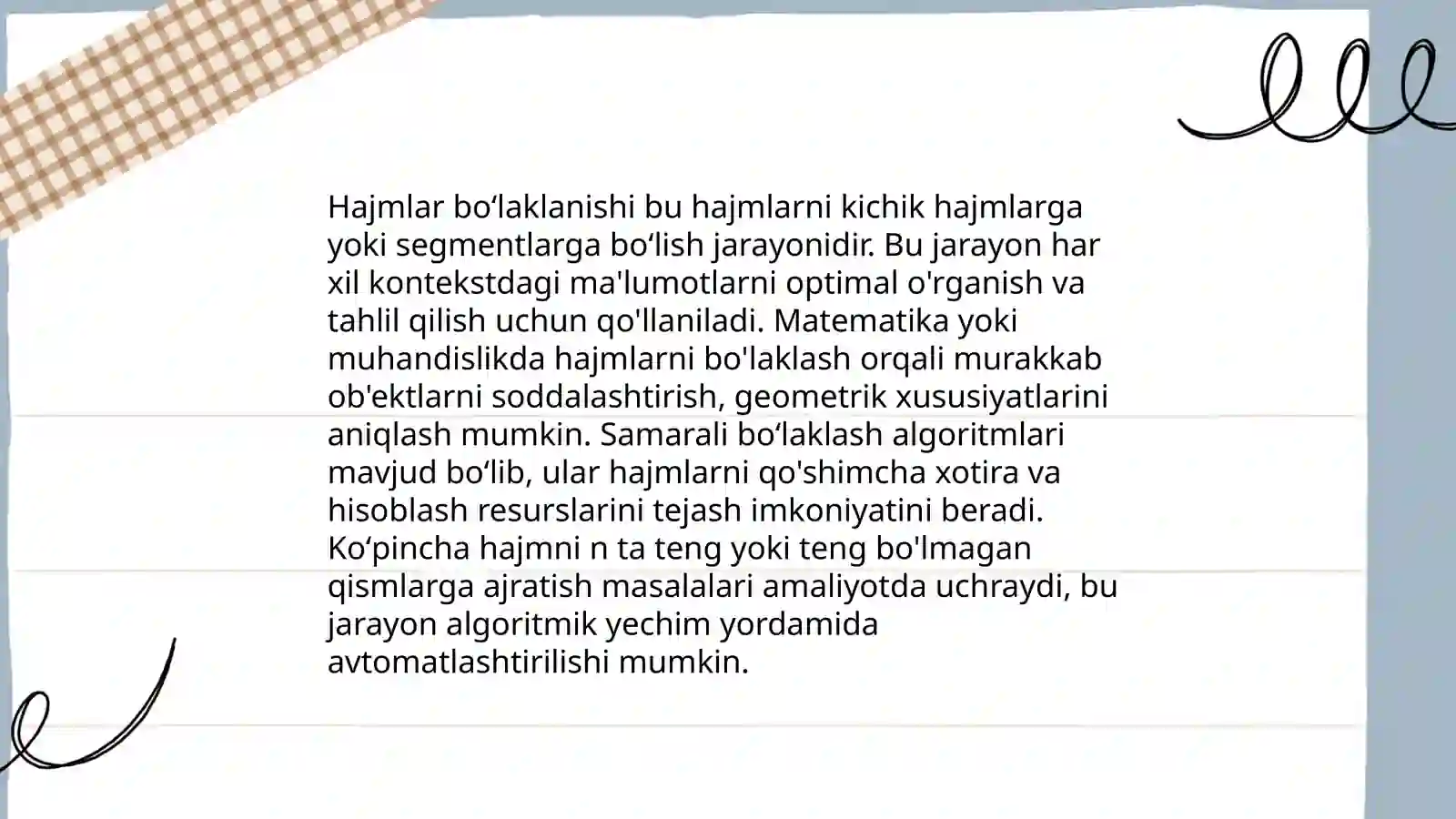 Boʻlaklari sanalmaydigan birliklar 4