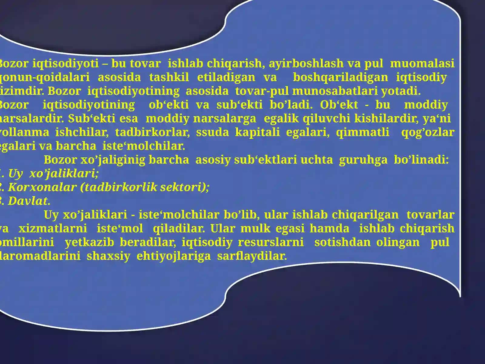 Bozor iqtisodiyoti mazmuni 4