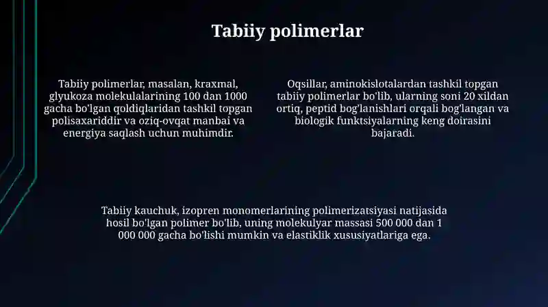 Yuqori molekulyar birikmalar 4