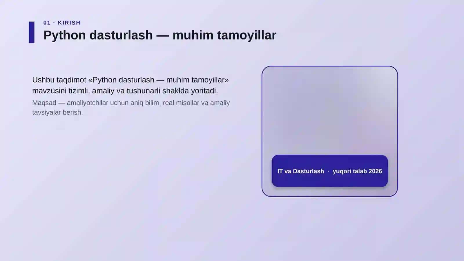 Python dasturlash — muhim tamoyillar 4