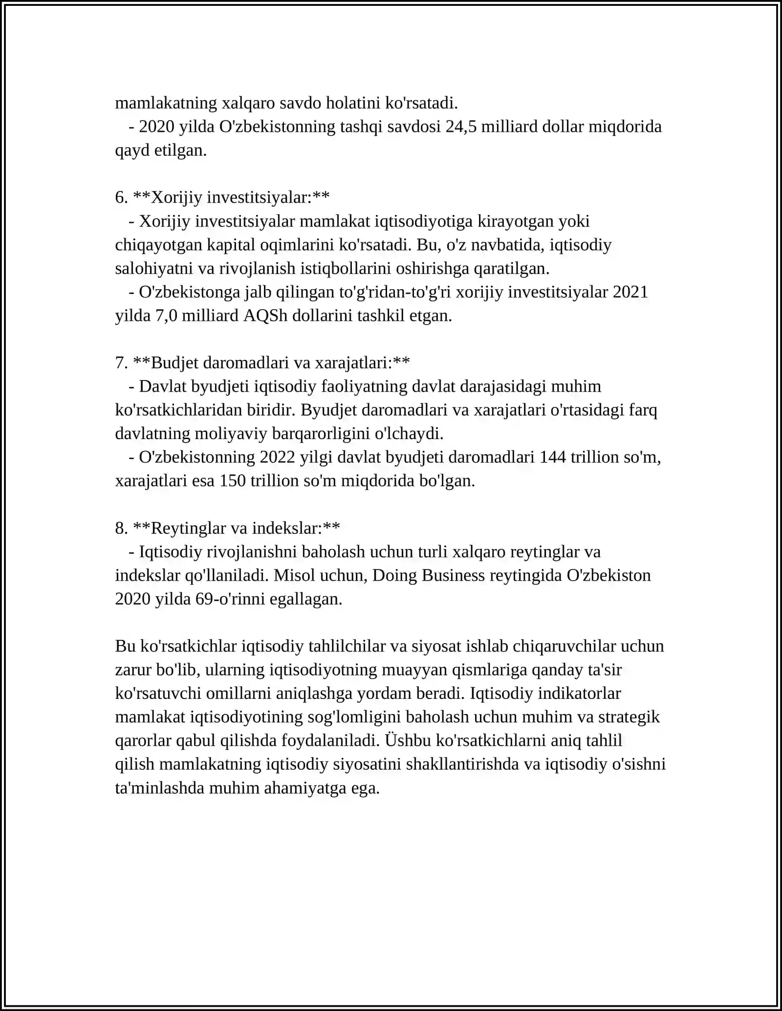 Iqtisodiy ta'sir o'lchovlari 4
