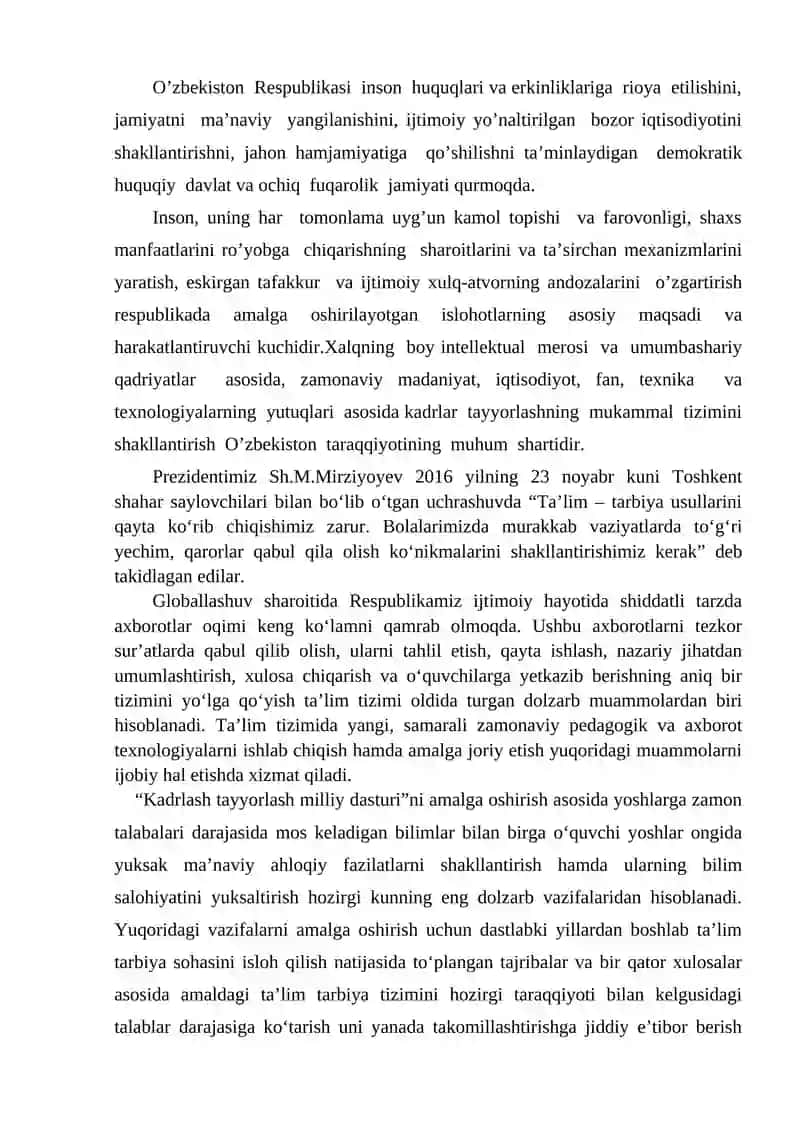 Biologiya  fanini o’qitishda zamonaviy pedagogik va axborot texnologiyalardan samarali foydalanish 4