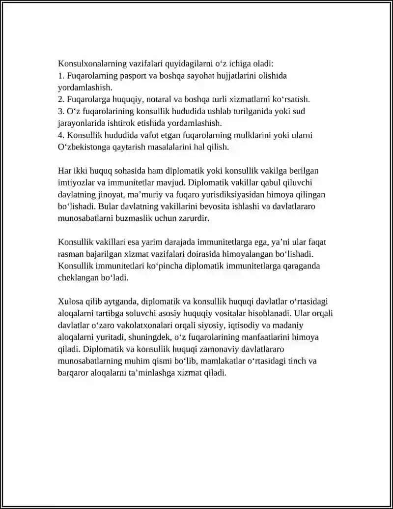 Diplomatik va konsullik huquqining tushunchasi va vazifalari 4