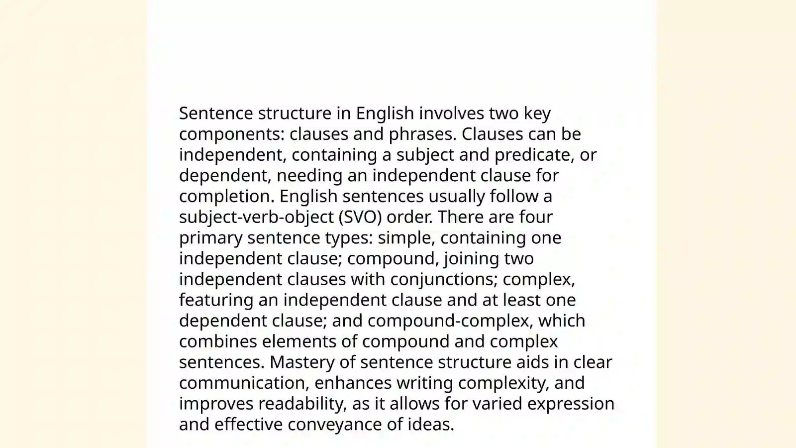 Syntax. The phrasa and the sentence. Types of sentences 4