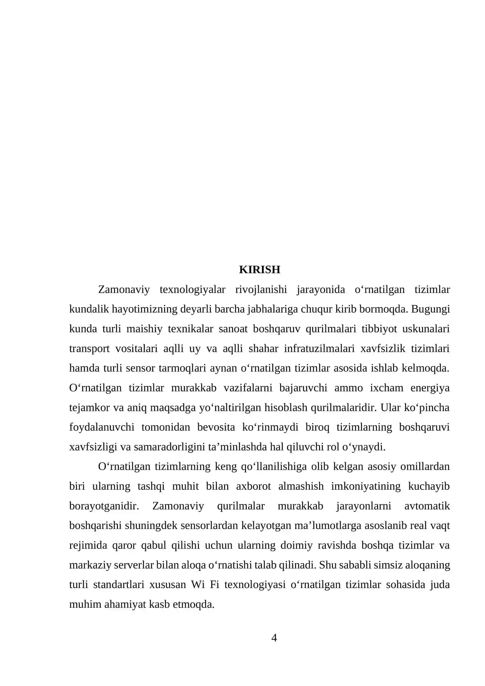 O‘RNATILGAN TIZIMLARDA WI FI TEXNOLOGIYASI KURSI 4