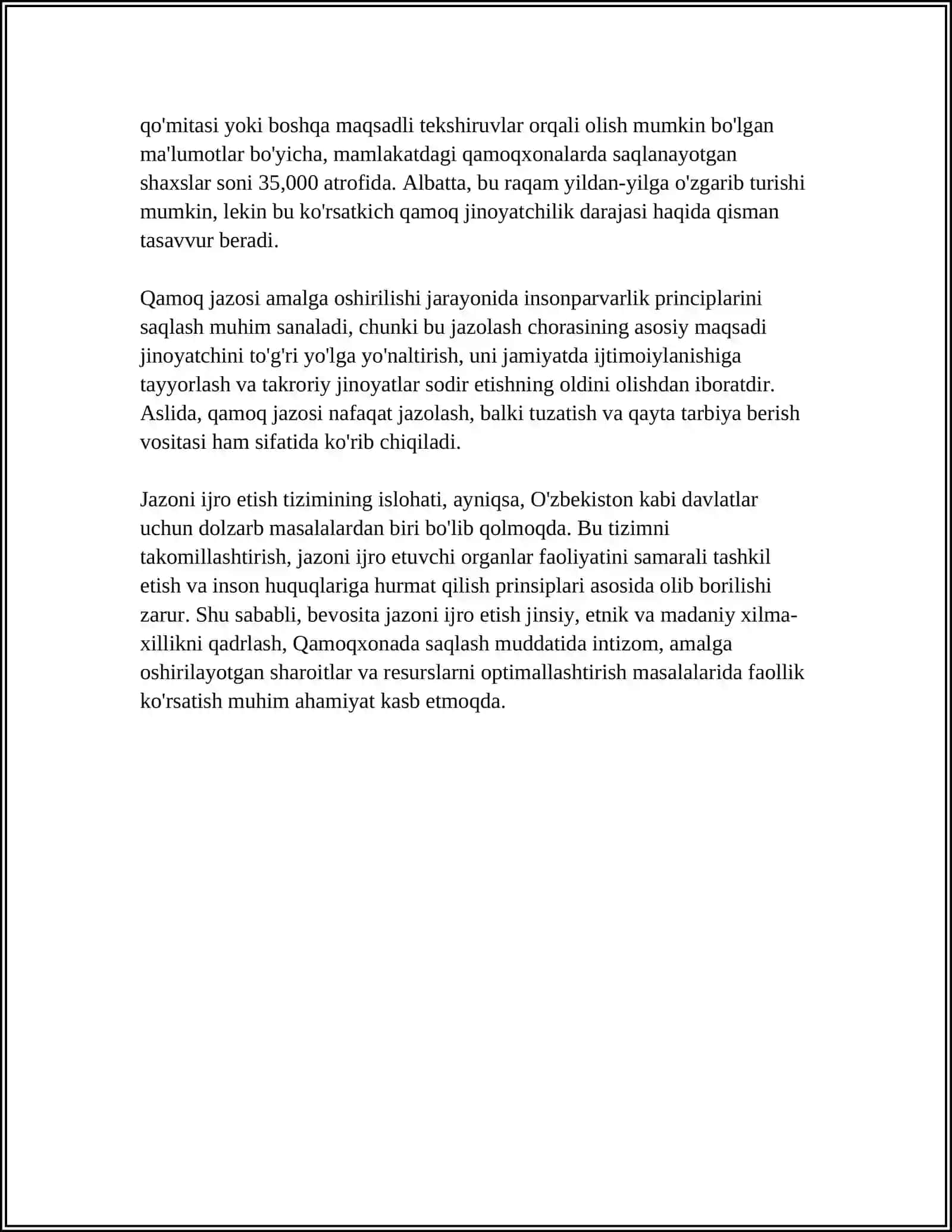 O‘ZBEKISTON RESPUBLIKASI JINOYAT KODEKSI TARKIBIDAGI JAZO TIZIMI 4