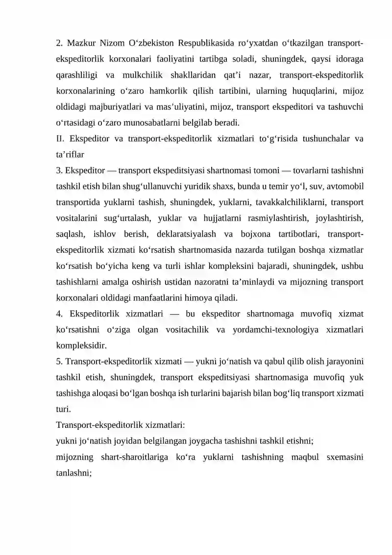 TRANSPORT EKSPEDITSIYASI SHARTNOMASI 4
