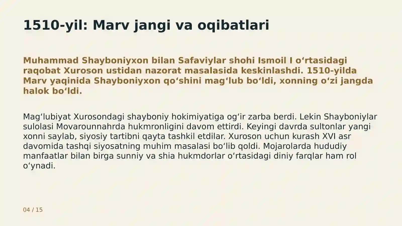 Shayboniylar davlati: tashkil topishi va boshqaruvi 4