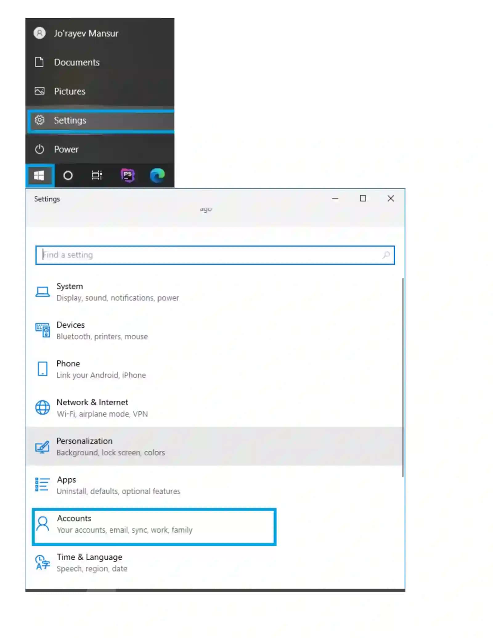 Windows 10 OT sozlanmalar 4