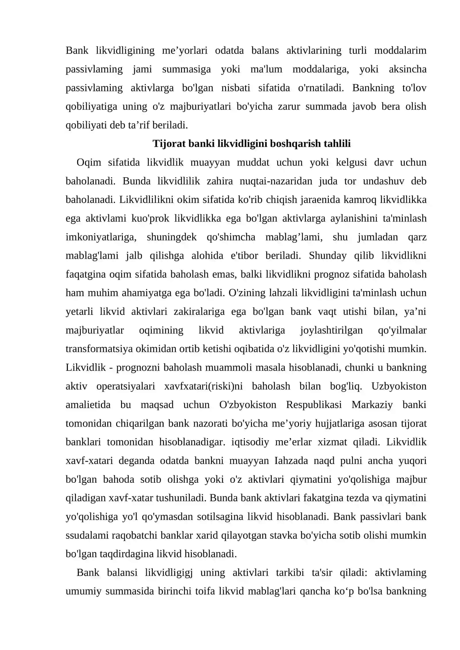 Bank likvidligi va uni ta’minlash omillari 4