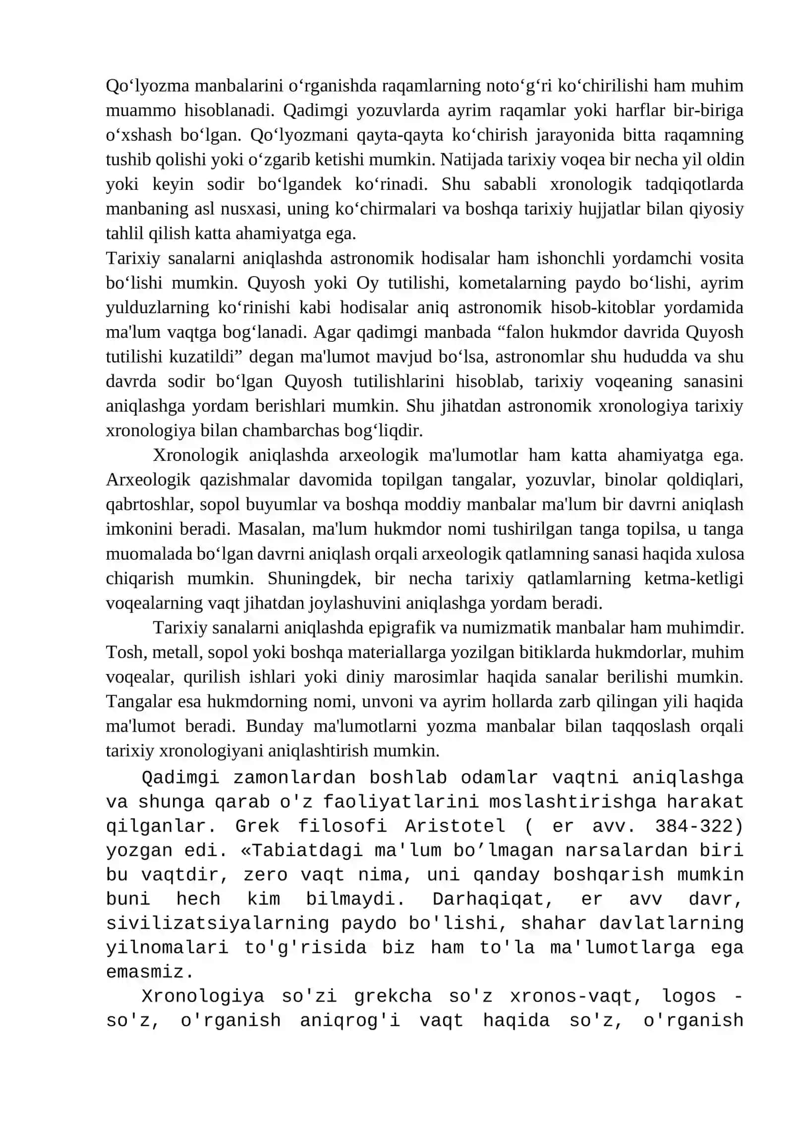 Xronologiya va tarixiy sanalarni aniqlash muammolari 4