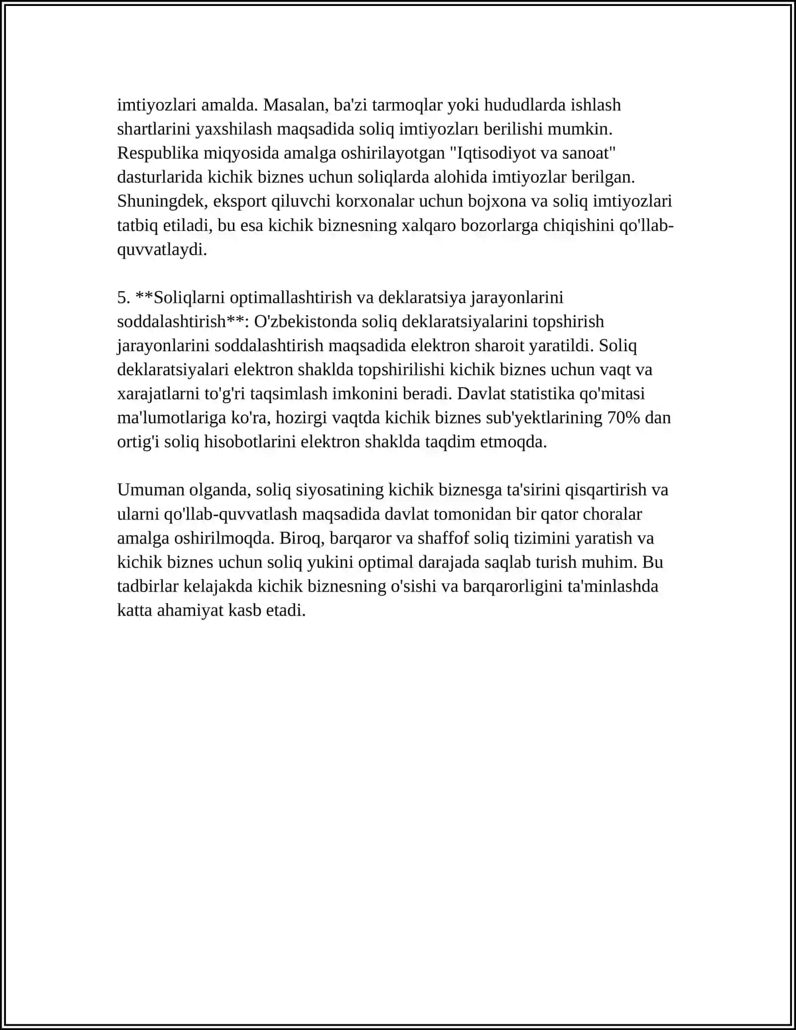 SOLIQ SIYOSATINING KICHIK BIZNESGA TAʼSIRI 4