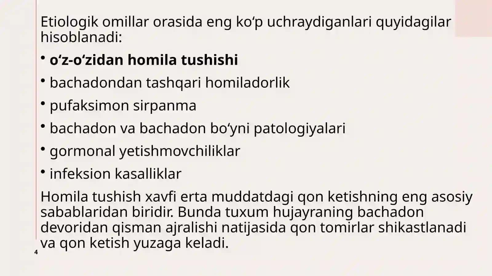 Homiladorlik ertamuddati 4