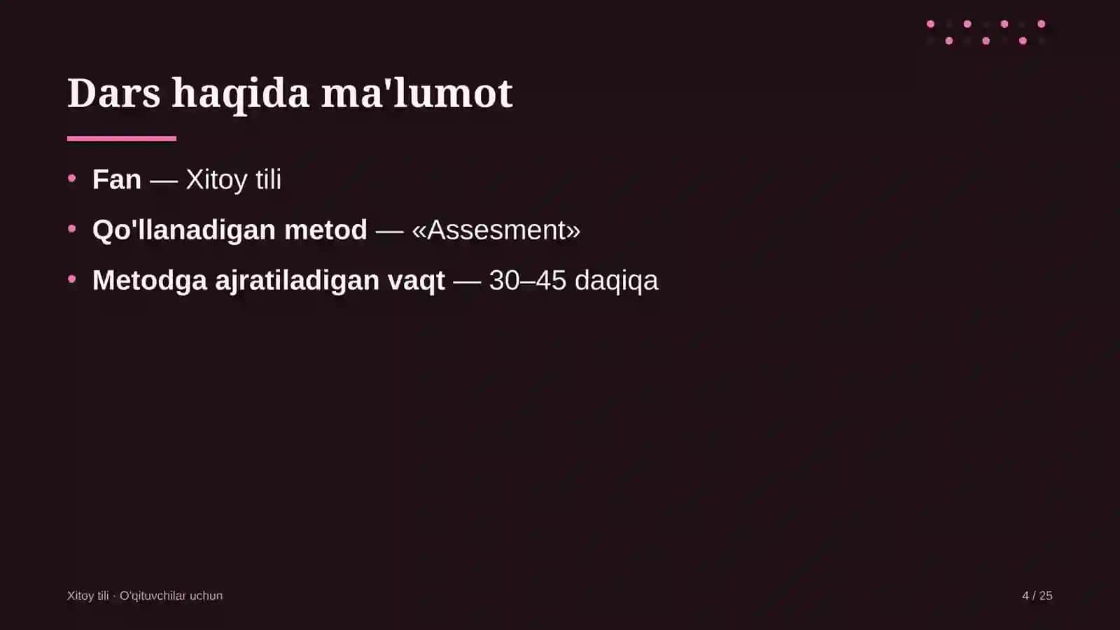 xitoy tili darslarida assesment metodidan foydalanish 9885 4