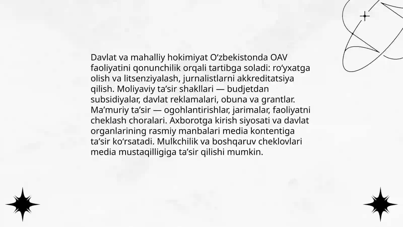 O'zbekiston Respublikasida Ommaviy Axborot Vositalari Faoliyati 4