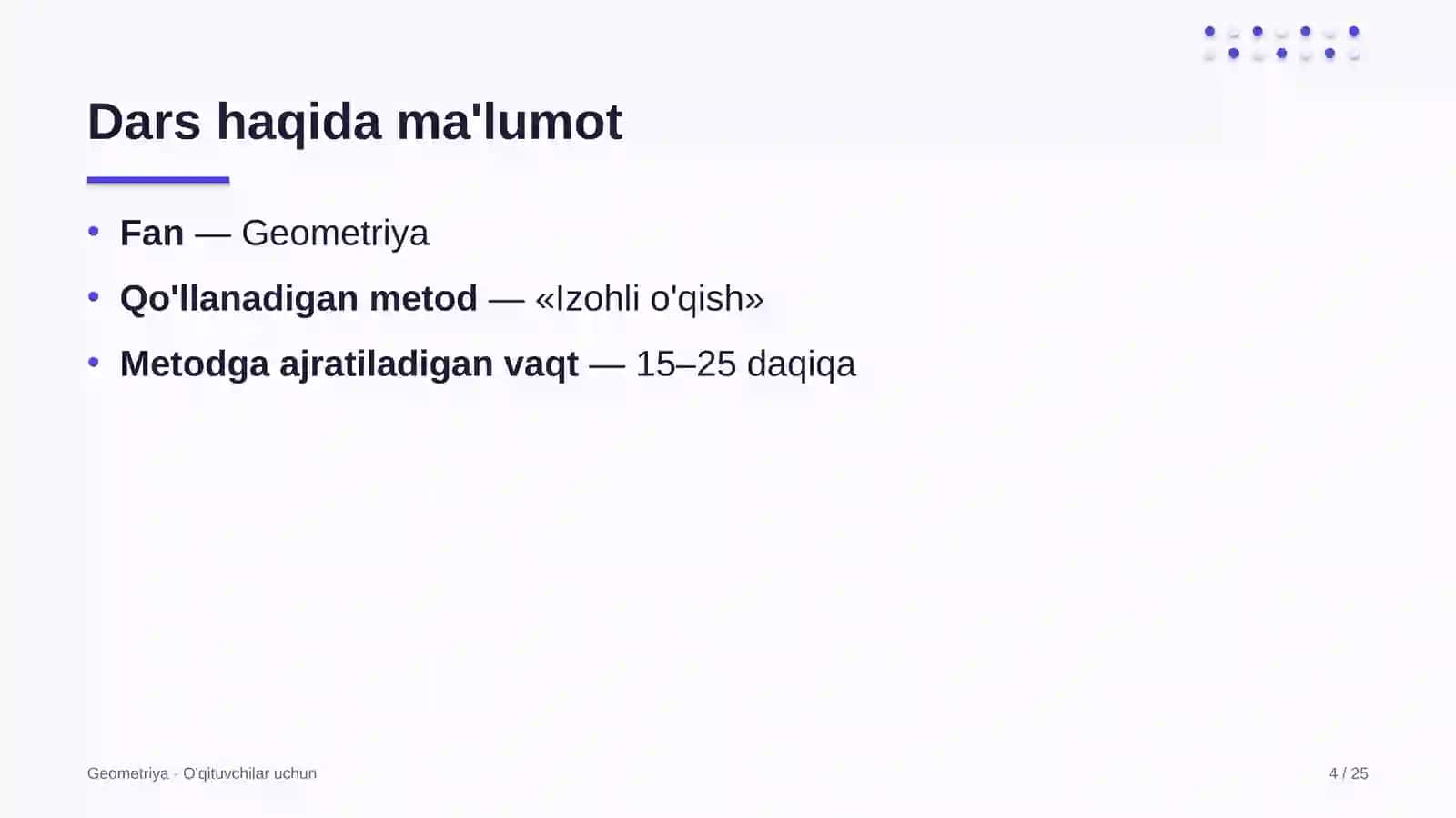 geometriya darslarida izohli o'qish metodidan foydalanish 9031 4