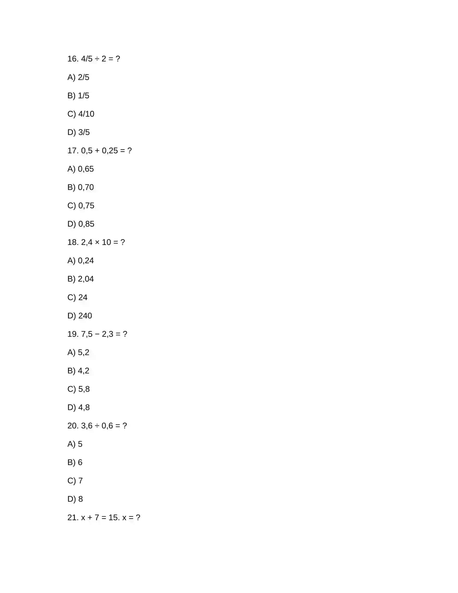 MATEMATIKA FANIDAN 50 TA TEST 4