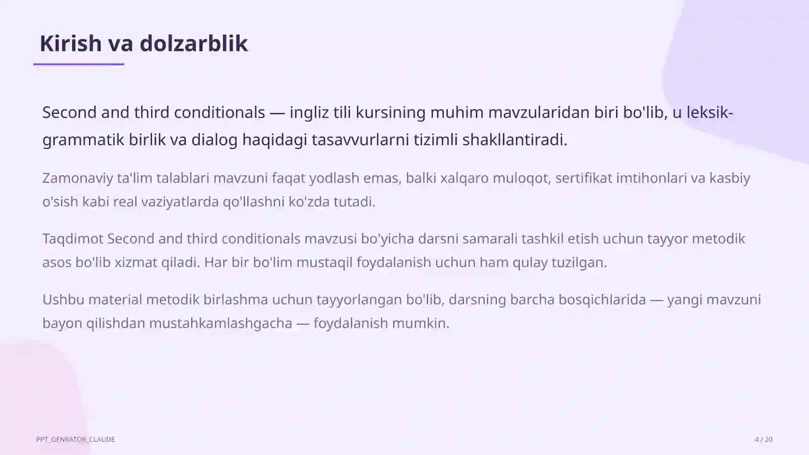 Second and third conditionals (10-sinf) 4