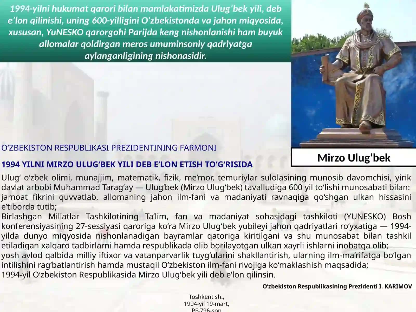 Mustaqillik yillarida O‘zbekistondagi ma’naviy va madaniy taraqqiyot 4