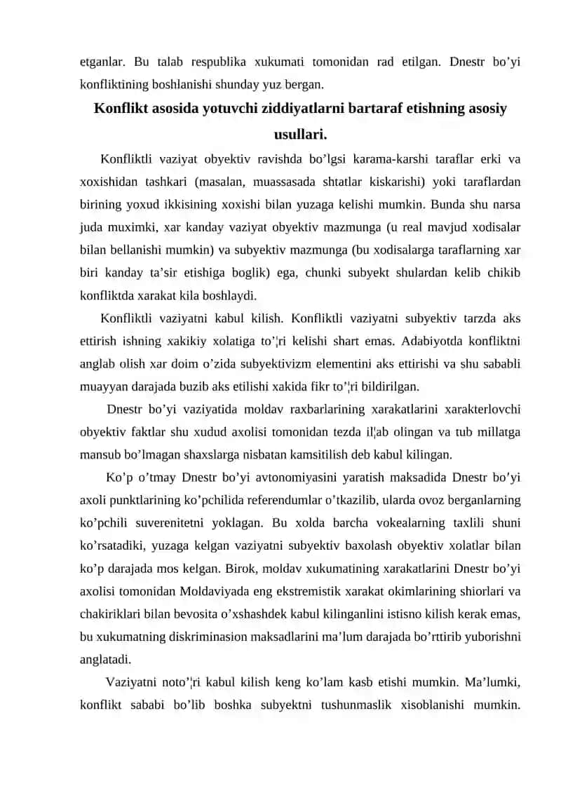Ziddiyatlar mavjud bo'lishi va turli usullari 4
