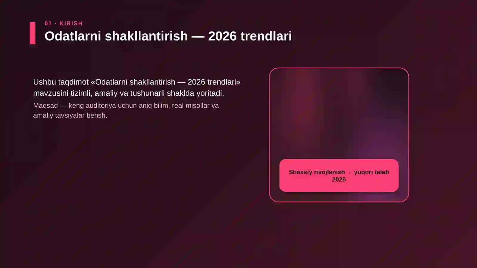Odatlarni shakllantirish — 2026 trendlari 4