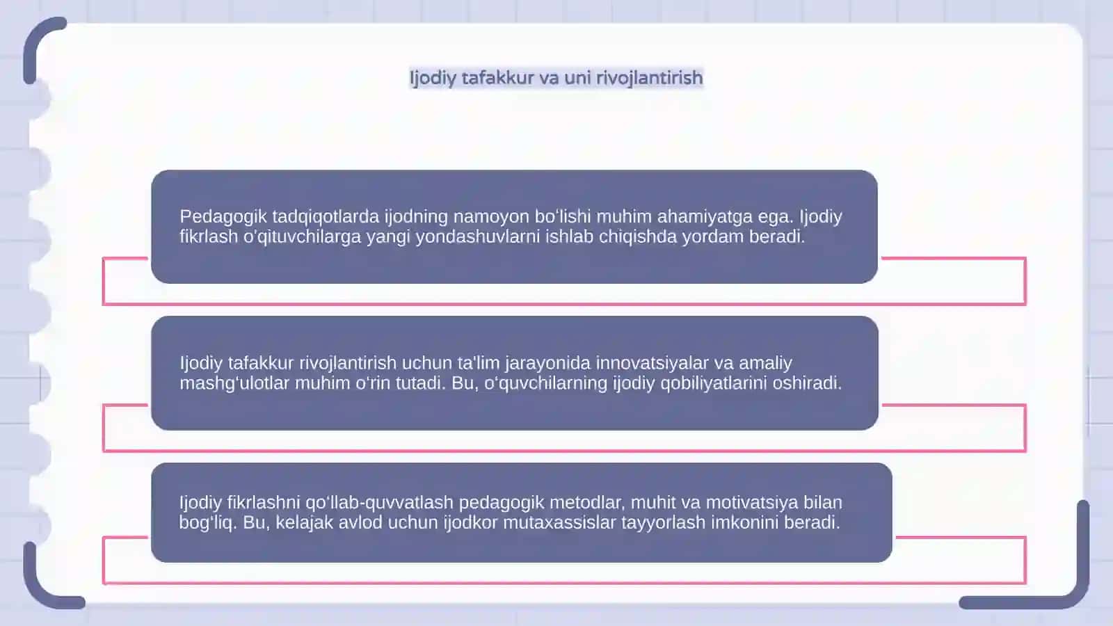 Pedagogik tadqiqotlarda ijodning namoyon boʻlishi 4