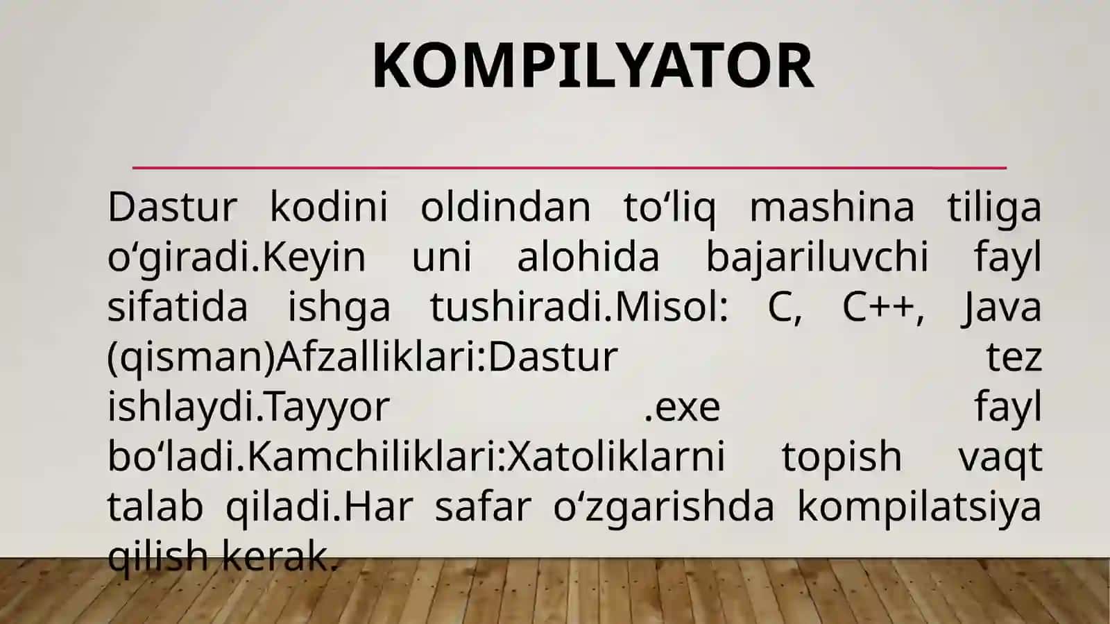 Interpretatorlar va kompilyatorlar 4