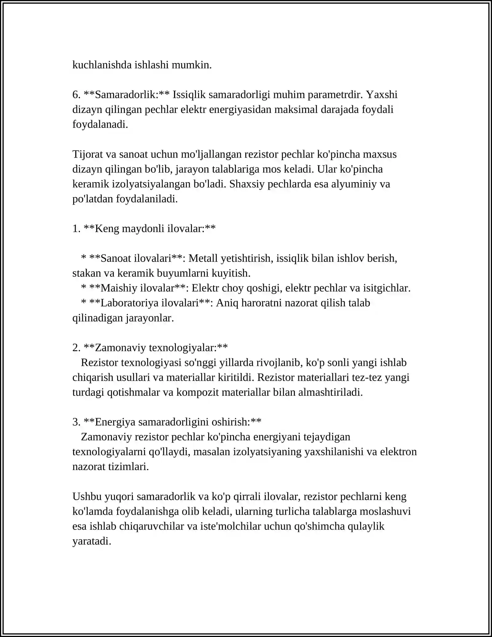 ELEKTIR QARSHILIK PECHLARINI TURLARI 4