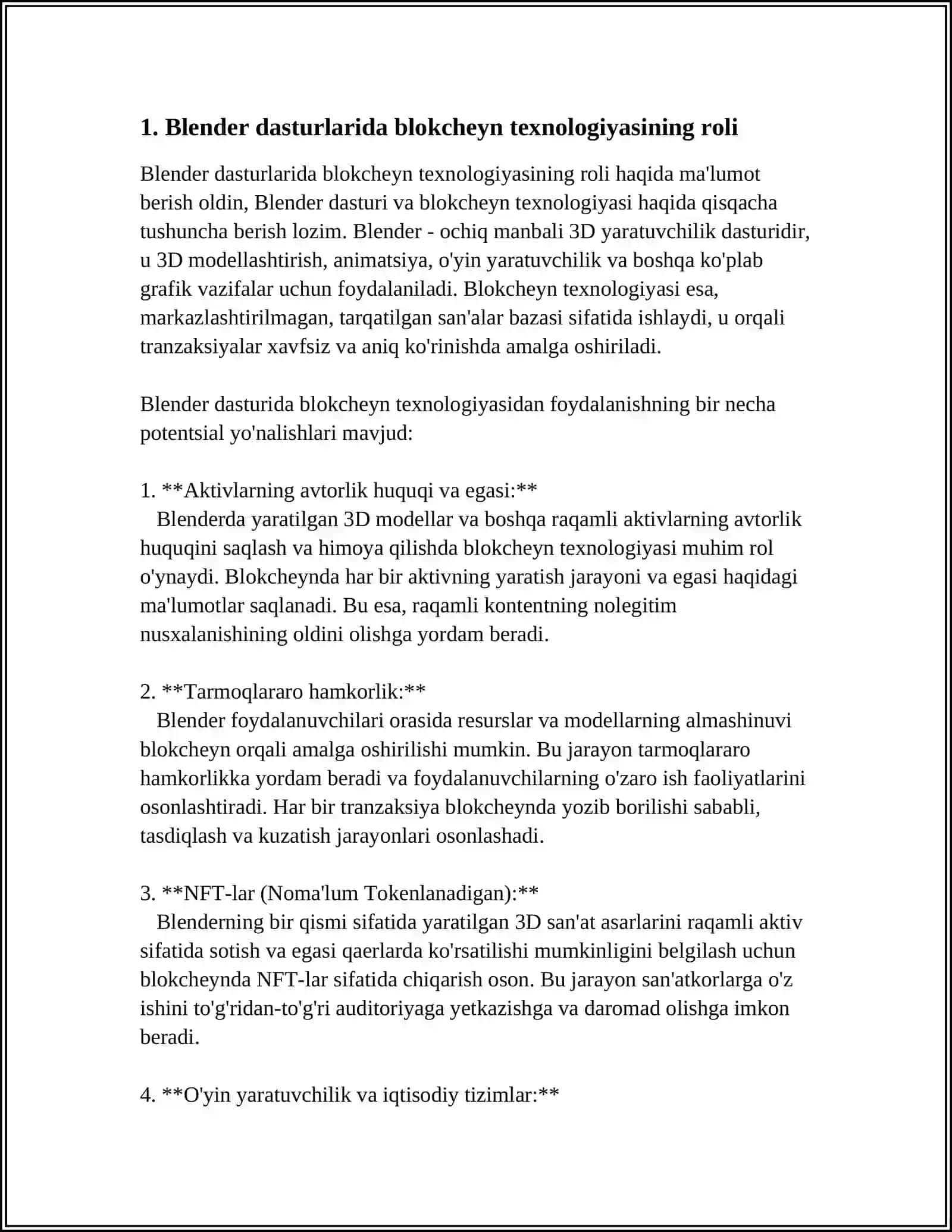 BLОKCHЕYN TЕХNОLОGIYALАRINING IQTISОDIYOTDА TURGАN O’RNI VА АHАMIYATI 4