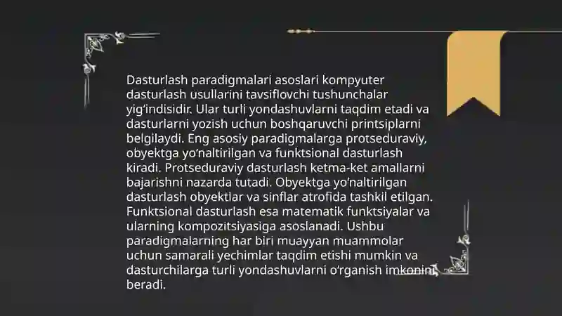 Multiparadigmali dasturlash tillari 4
